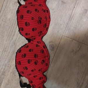 Red Skull Patterned Bra